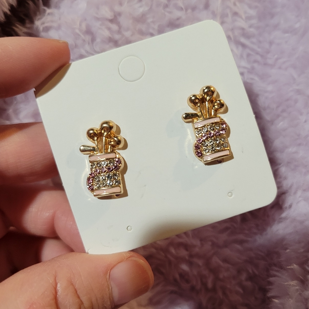Golf Bag Stud Earrings